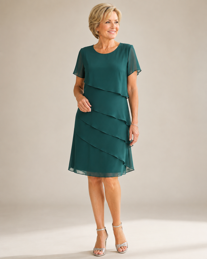 Unity | Women's Tiered Chiffon Cocktail Dress
