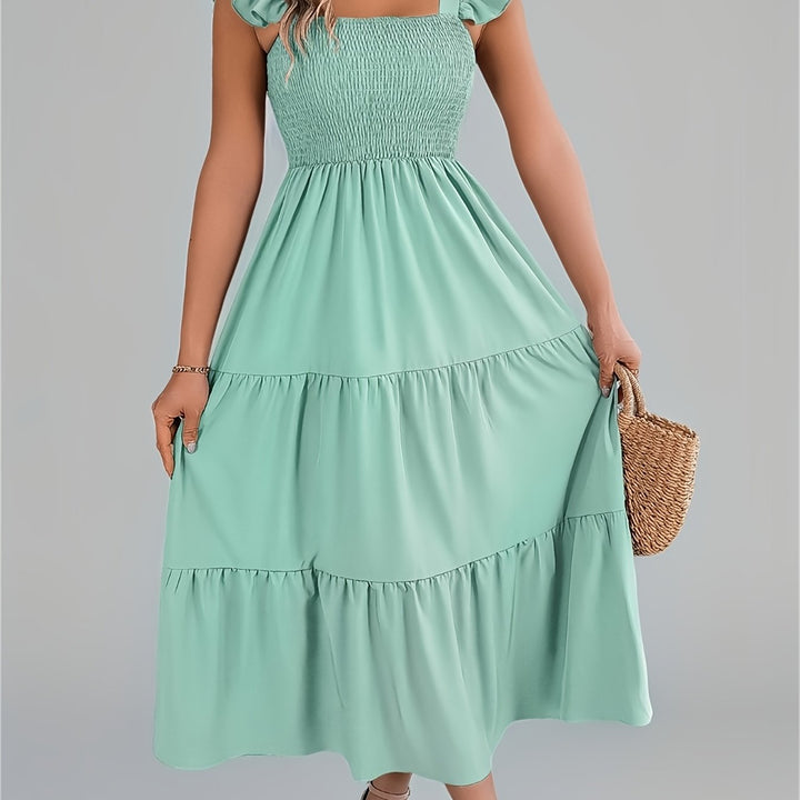 Iris | Women's Wedding Guest Tiered Midi Dress