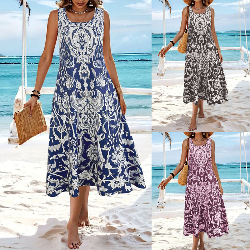 Flavia | Women Boho Printed Midi Dress