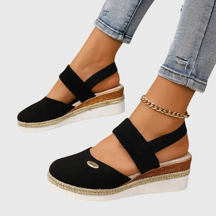 Magnolia | Women's Beaded Stretchy Vacation Cushioned Ankle Strap Sandals