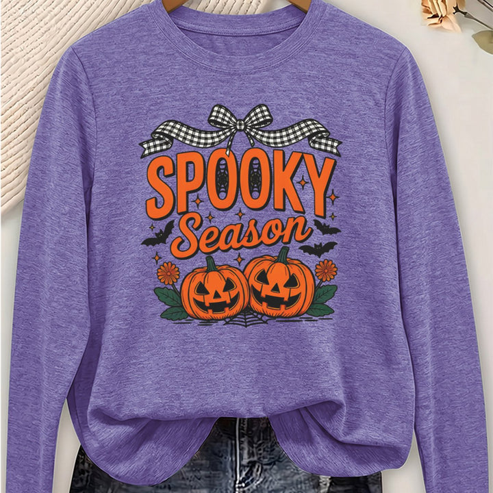 Marlowe | Women's Halloween Sweater Pumpkin Bat Print