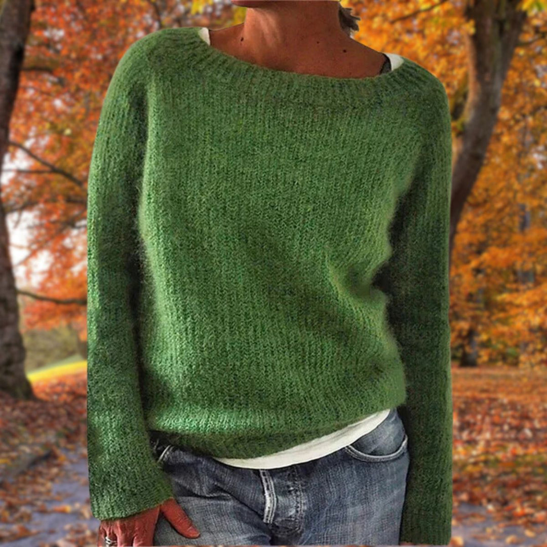Jazlyn | Women's Boat Neck Ribbed Drop Shoulder Knit Sweater