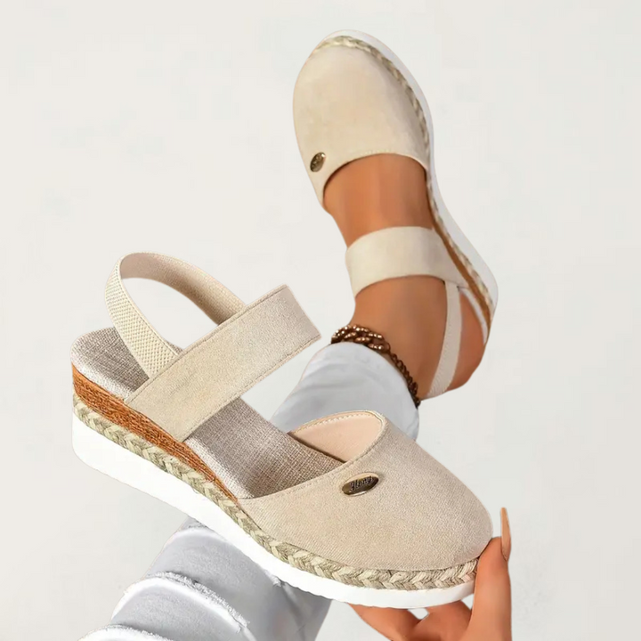 Magnolia | Women's Beaded Stretchy Vacation Cushioned Ankle Strap Sandals