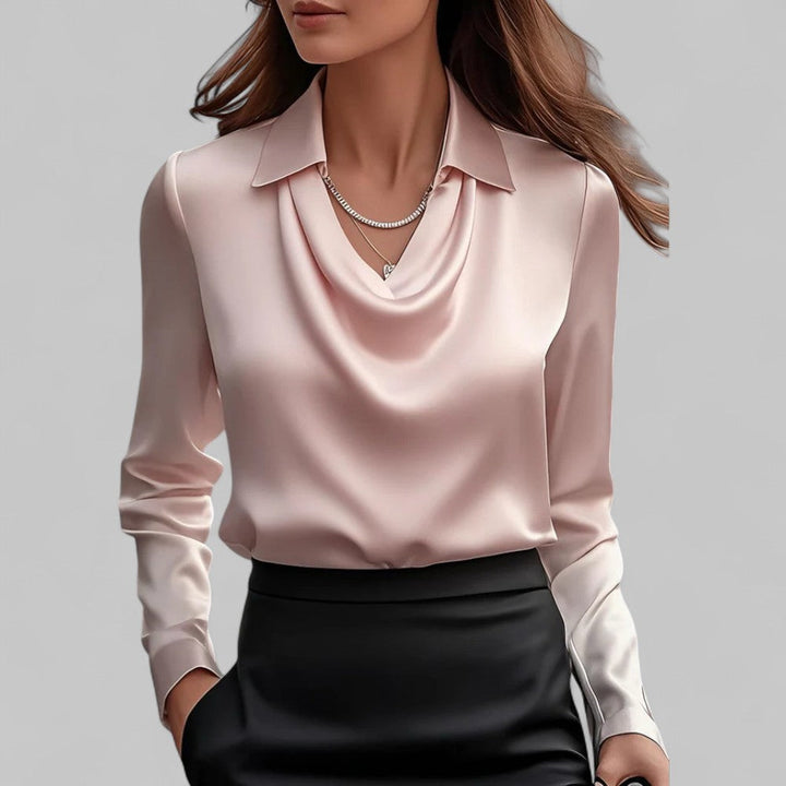 Cora | Women's Plus Size Draped Satin Blouse