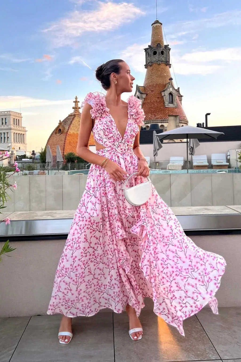 Yolande | Women Floral Ruffle Wedding Guest Dress