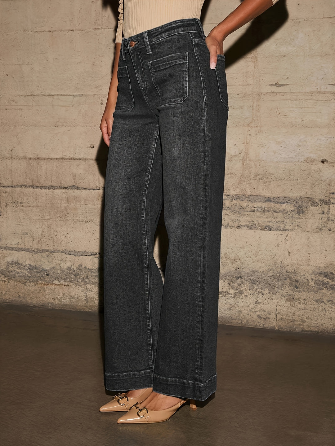 Raegan | Women's Denim Wide Leg Casual Relaxed Jeans