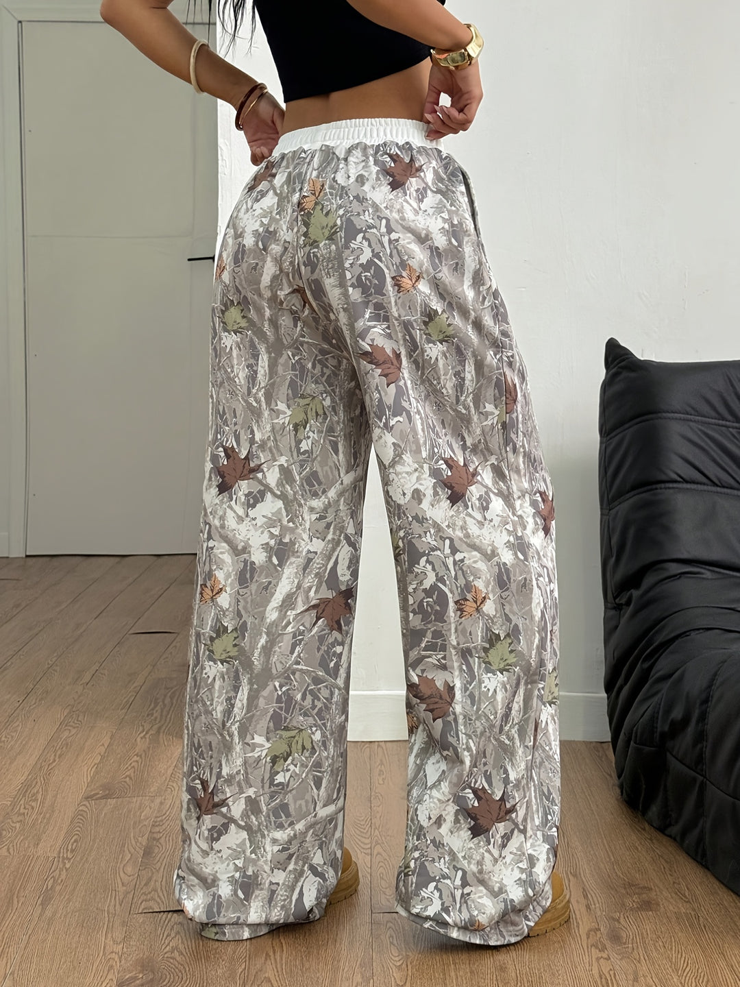 Stylish Camo Knit Pants for Women with Plus Size Style