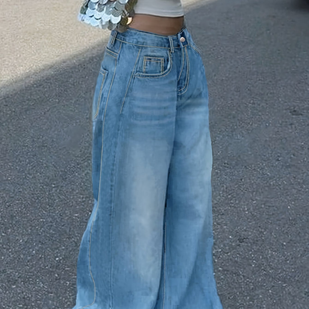 Devyn | Women's Denim Wide Leg Stretchy Casual Relaxed Jeans