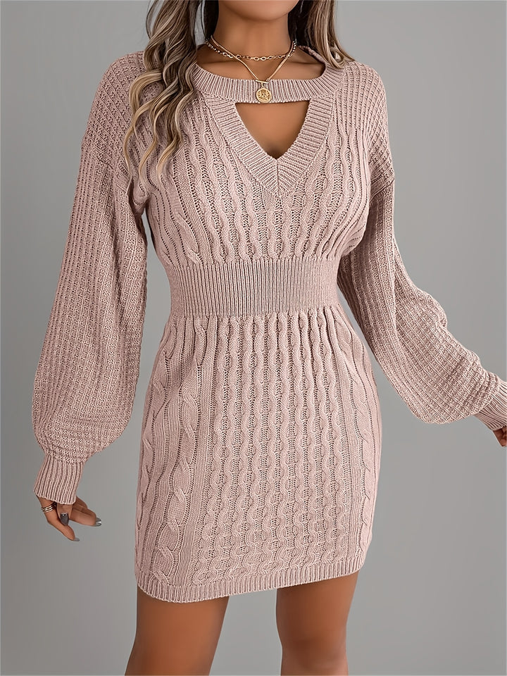 Catherine | Women's Knit Crew Neck Long Sleeve Evening Gown