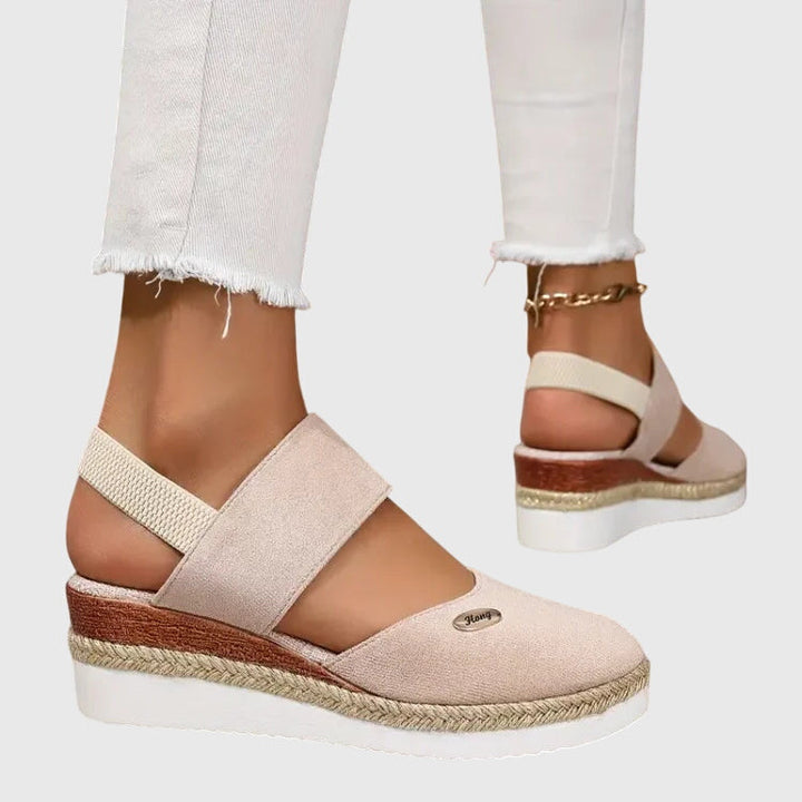 Magnolia | Women's Beaded Stretchy Vacation Cushioned Ankle Strap Sandals