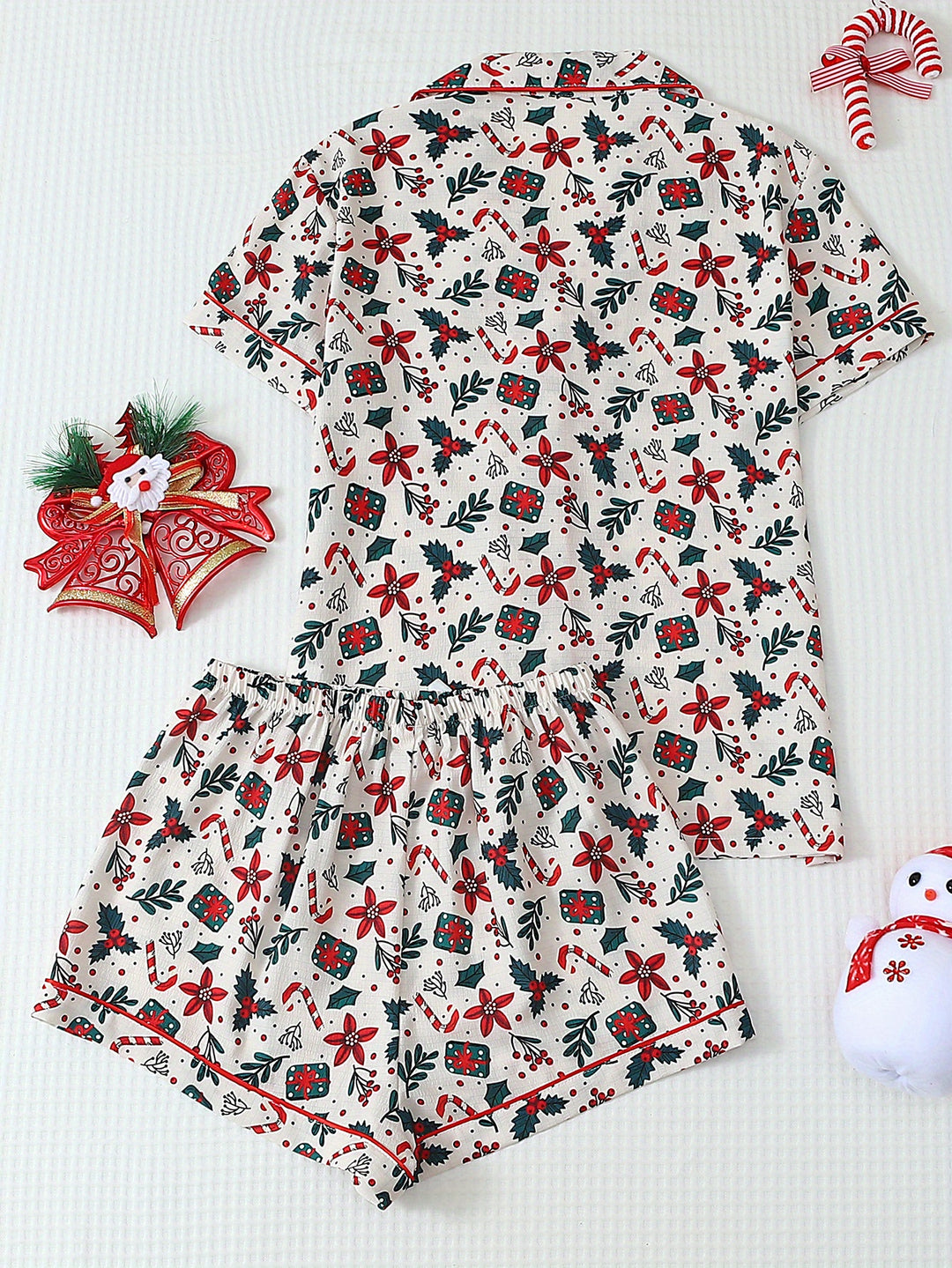 Aisha | Women's Floral Christmas Cotton Pajama Set
