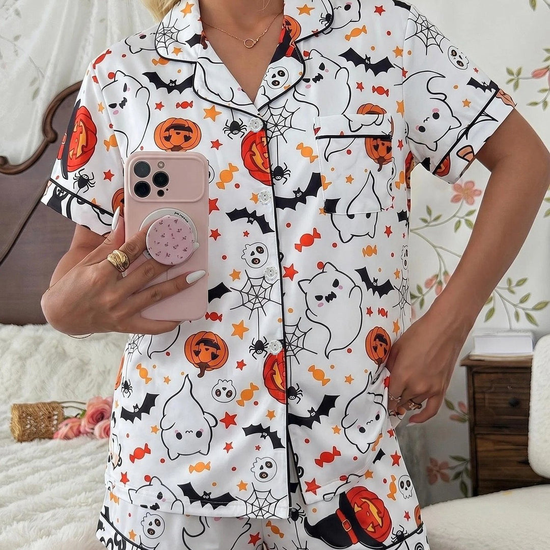 Louise | Women's White Cotton Button Front Pajama Set