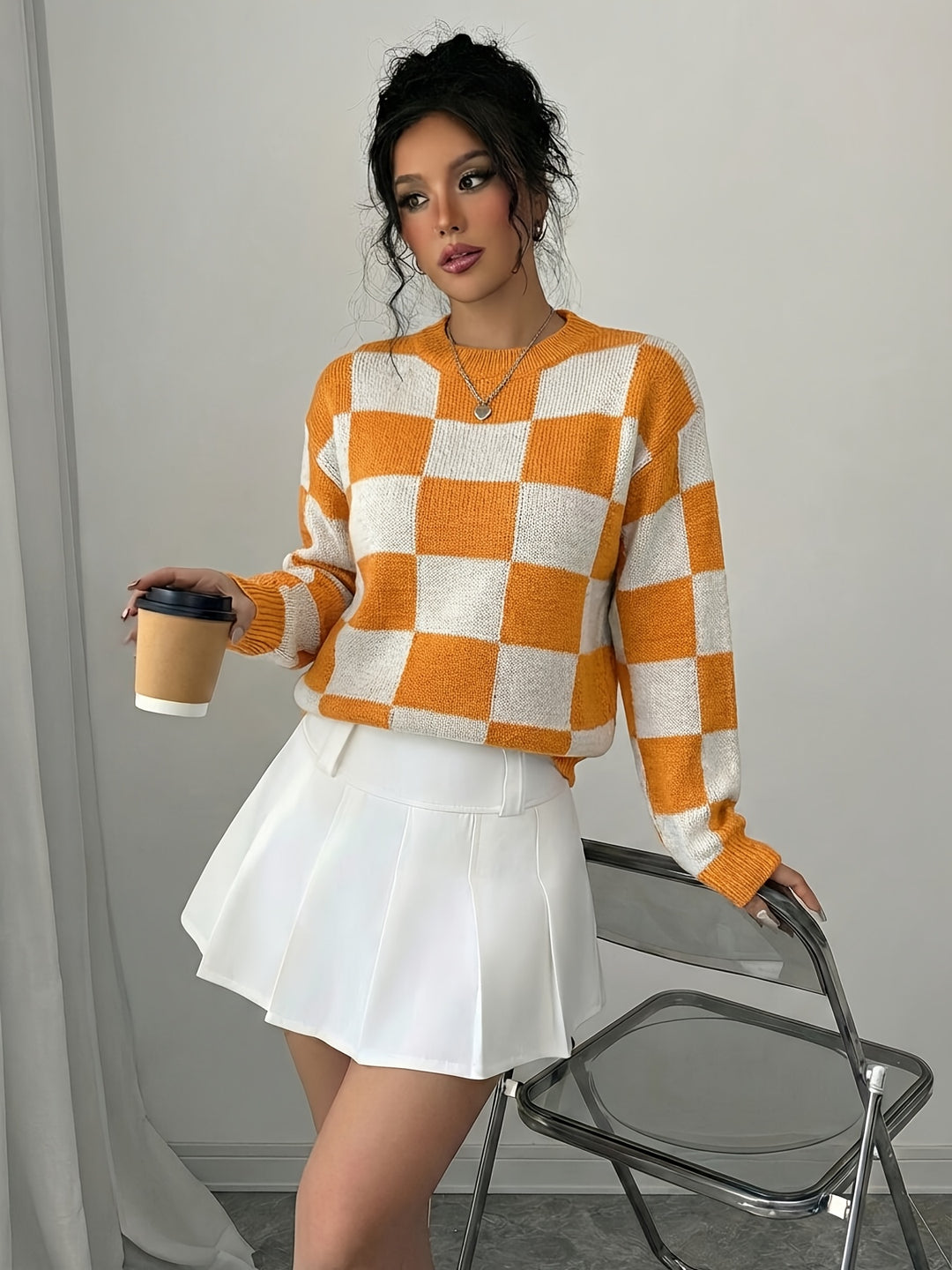 Barbara | Women's Color Block Crew Neck Casual Knit Sweater