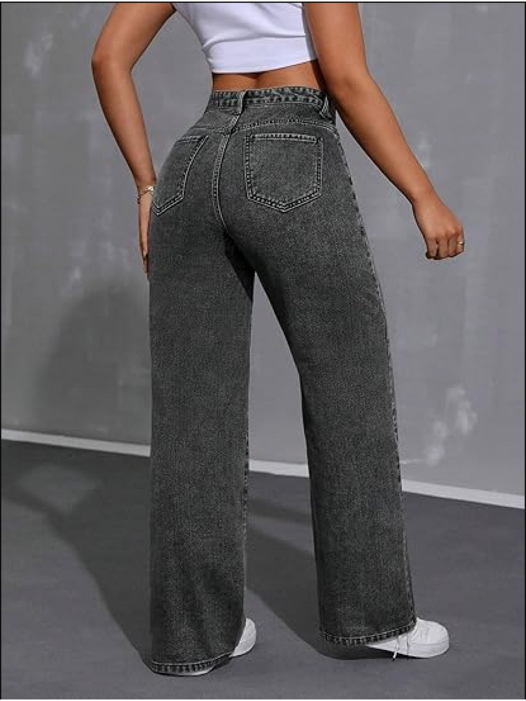 Sadie | Women's Black Denim Wide Leg Casual Relaxed Jeans