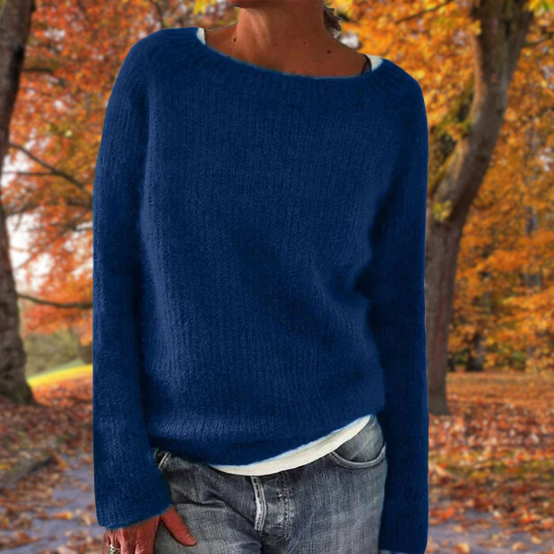 Jazlyn | Women's Boat Neck Ribbed Drop Shoulder Knit Sweater