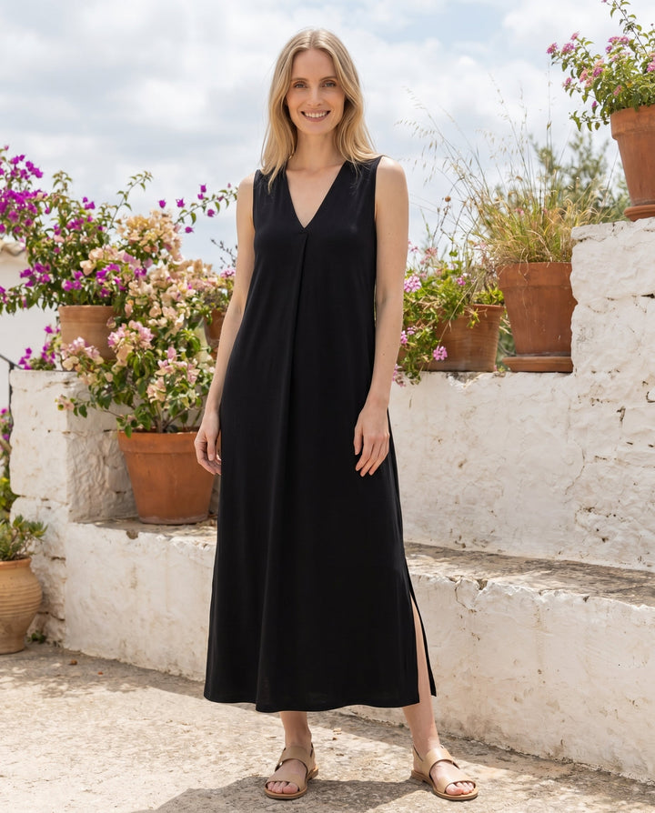Alana | Women's V Neck Sleeveless Bridesmaid Maxi Dress