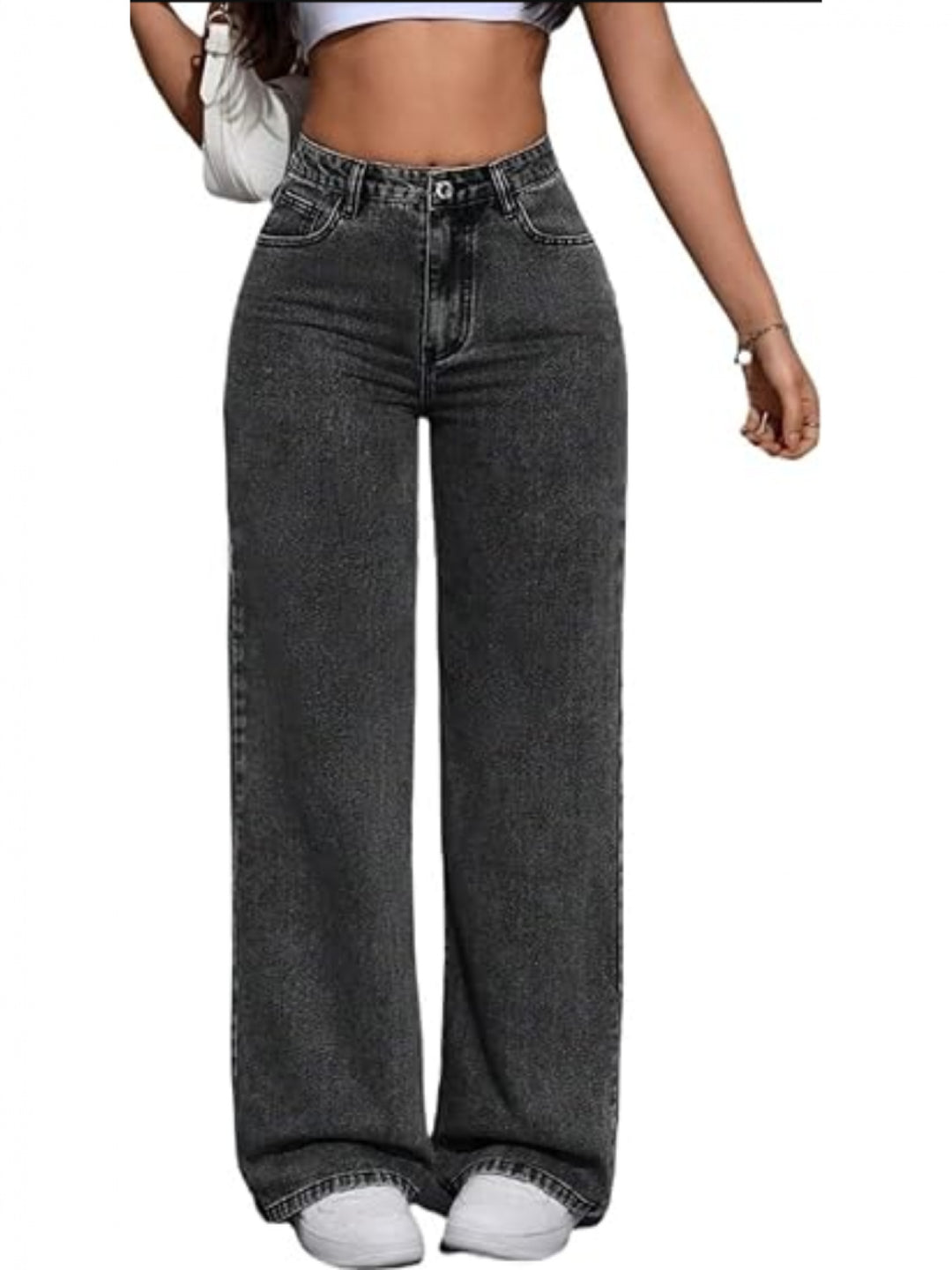 Sadie | Women's Black Denim Wide Leg Casual Relaxed Jeans
