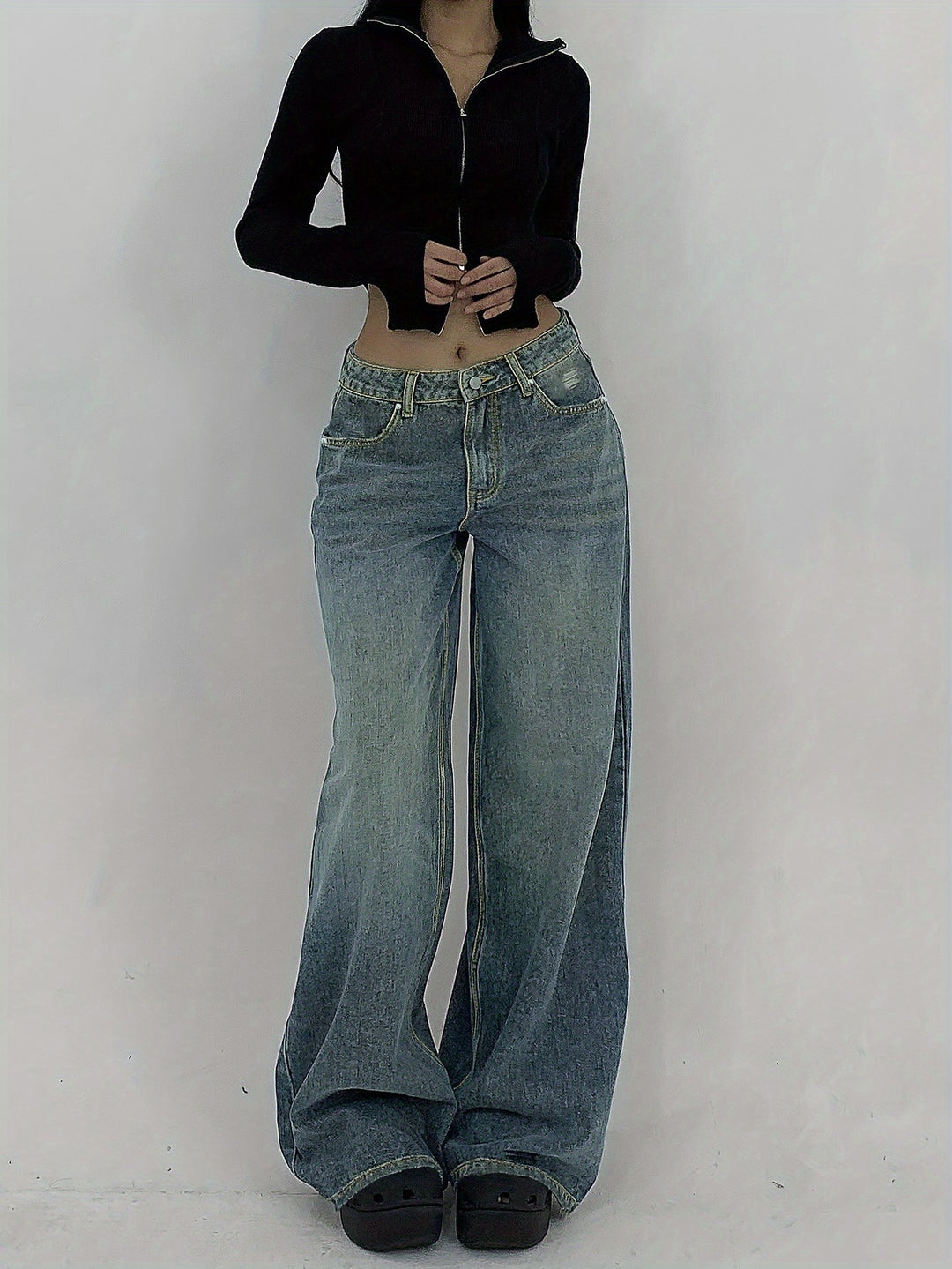 Stylish Denim Baggy Jeans for Women with Ultra Relaxed Plus Size Flowy Oversized Casual Style