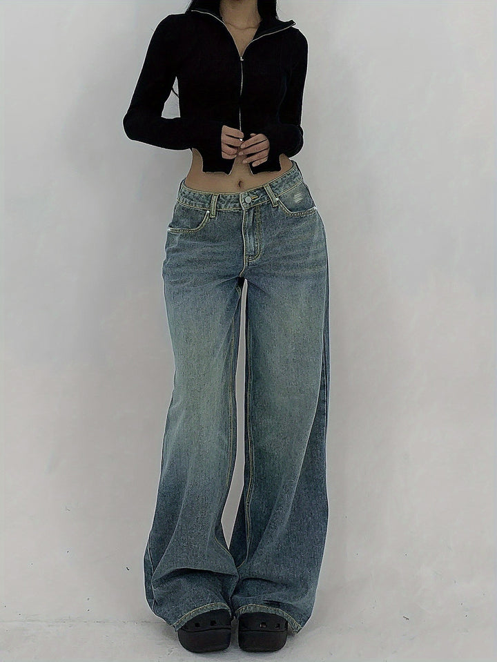 Stylish Denim Baggy Jeans for Women with Ultra Relaxed Plus Size Flowy Oversized Casual Style