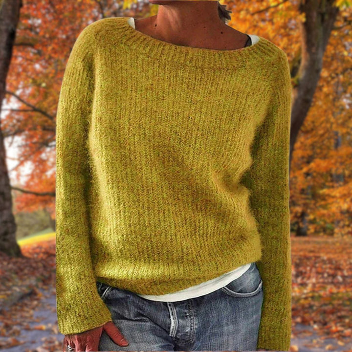 Jazlyn | Women's Boat Neck Ribbed Drop Shoulder Knit Sweater