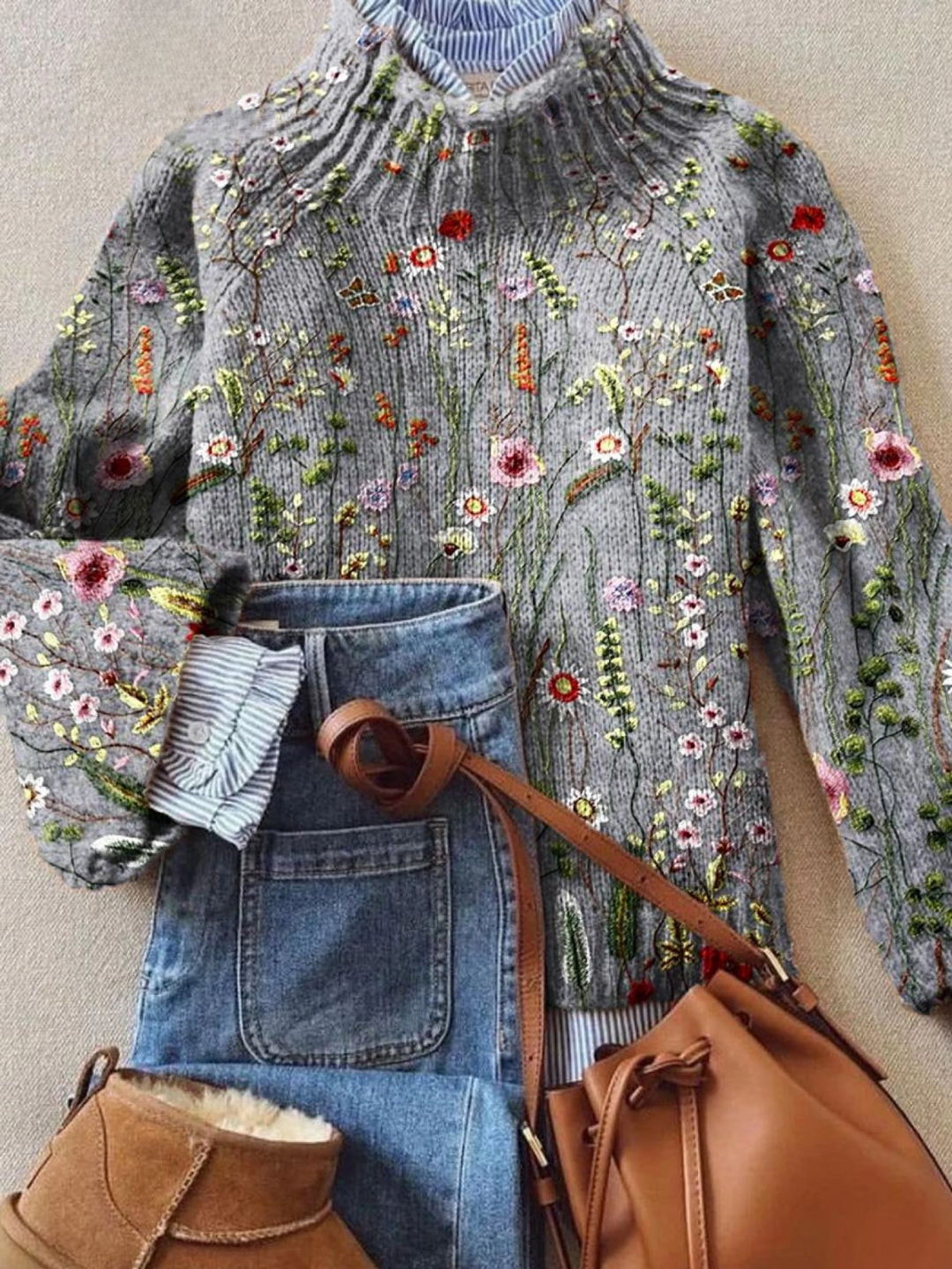 Arlina | Women Floral Knit Sweater