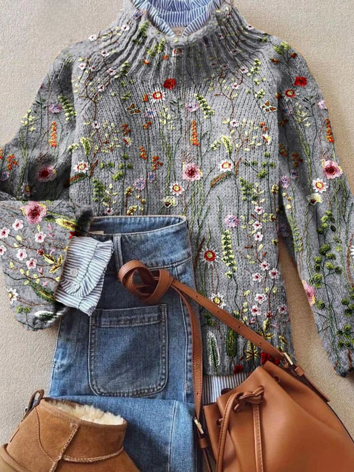 Arlina | Women Floral Knit Sweater