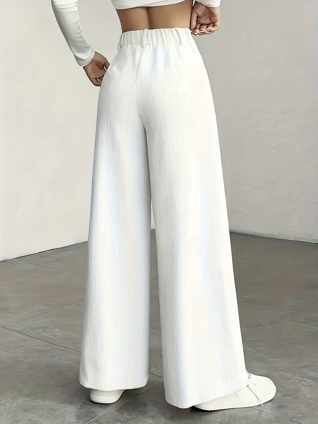 Endelyn | Women High Waist Corduroy Flowy Pants