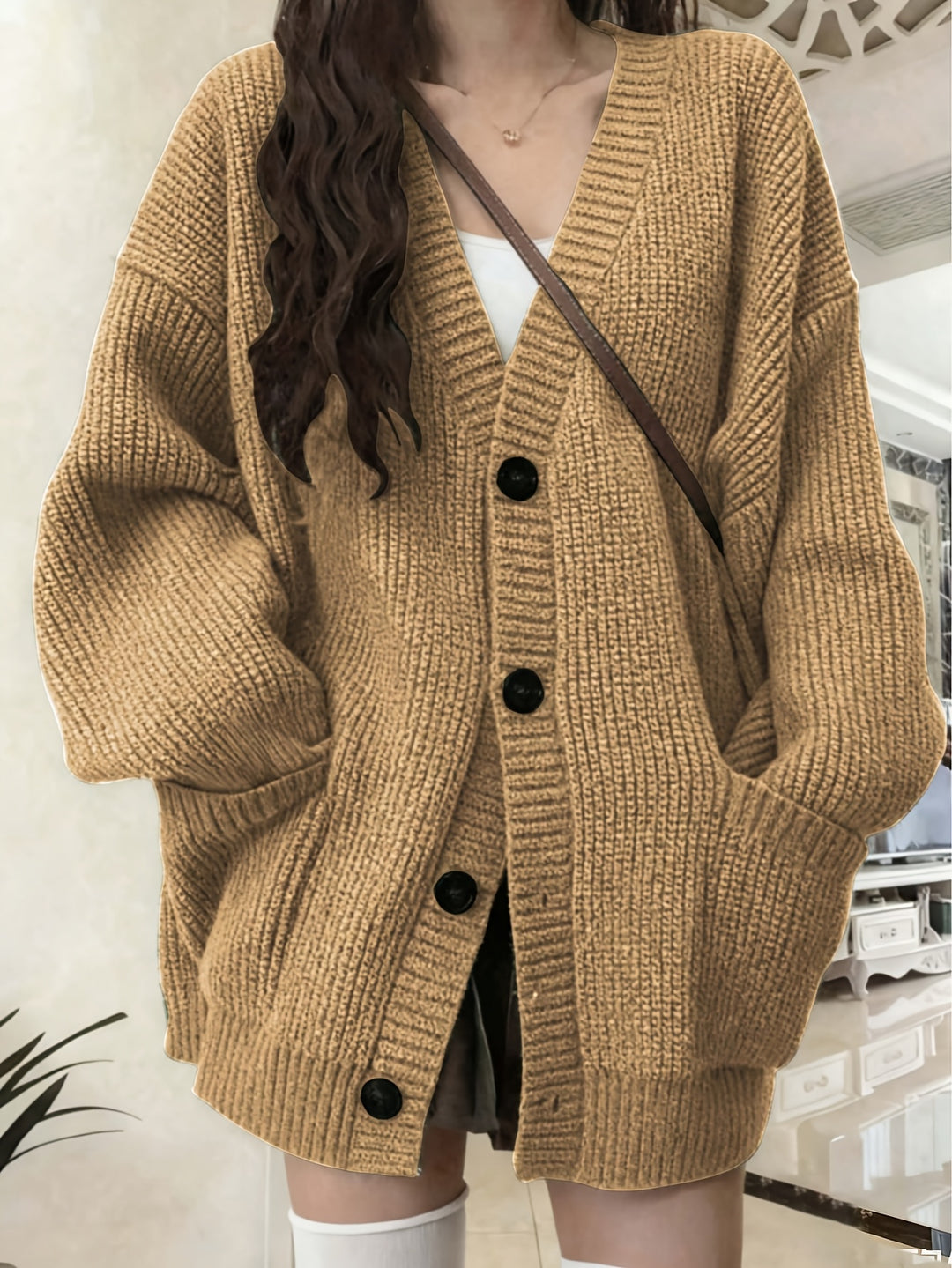 Cozy Fall Sweater Cardigan for Women with Cardigan V Neck Button