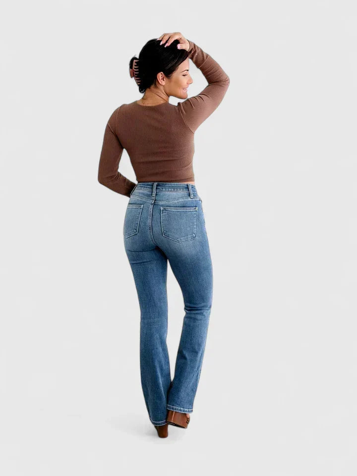 Plesance | Women High Waist Flare Jeans