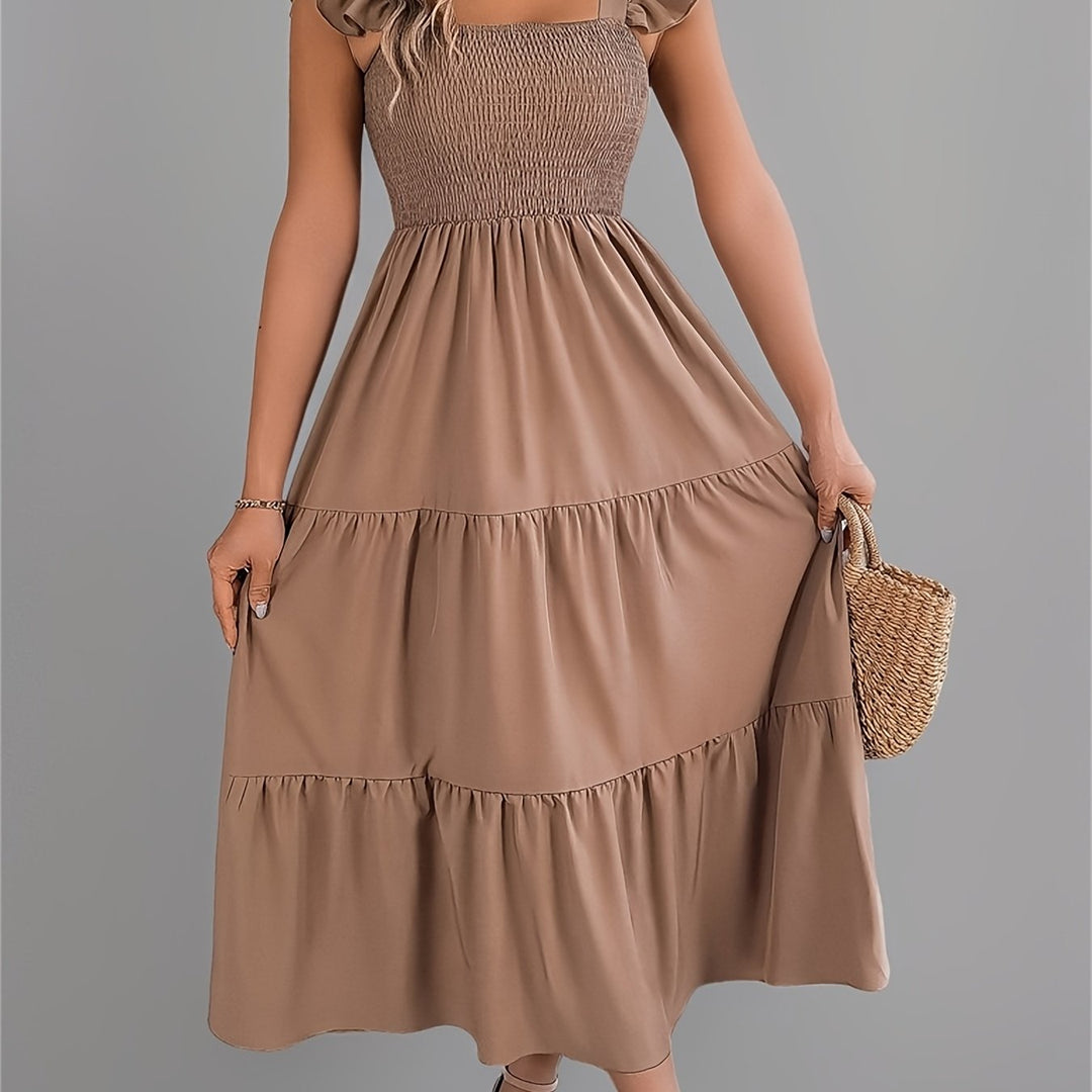Iris | Women's Wedding Guest Tiered Midi Dress