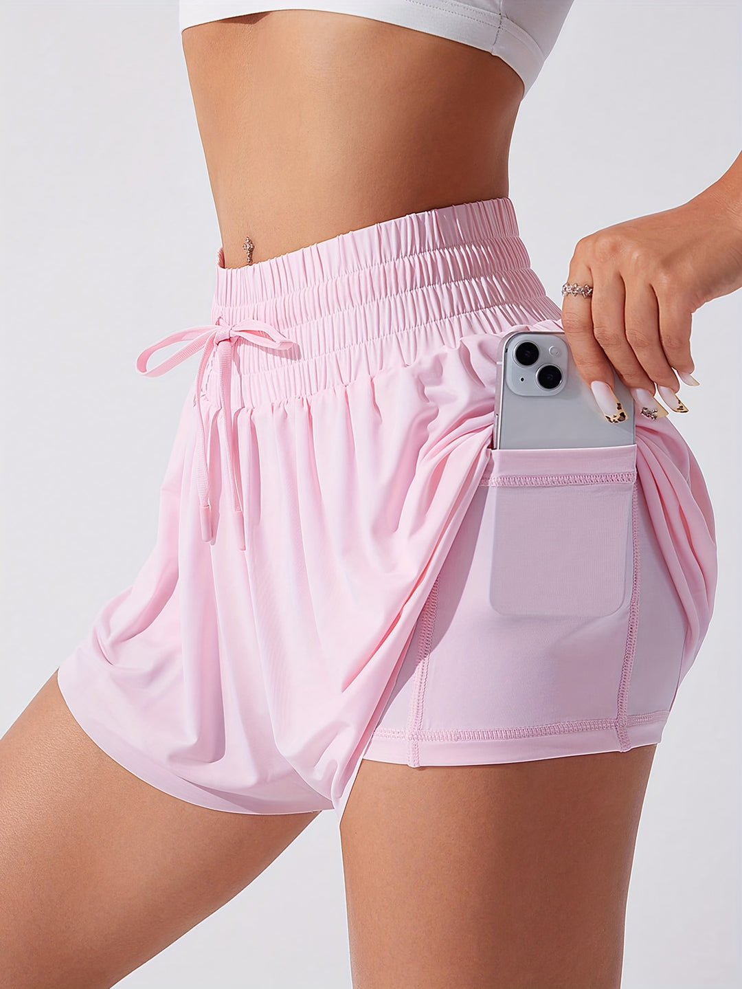 Poppy | Women's Knit Smocked Casual High Waisted Shorts