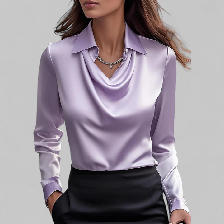 Cora | Women's Plus Size Draped Satin Blouse