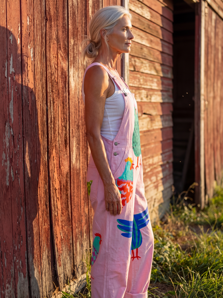 Sibylla | Women Hen Motif Strap Jumpsuit