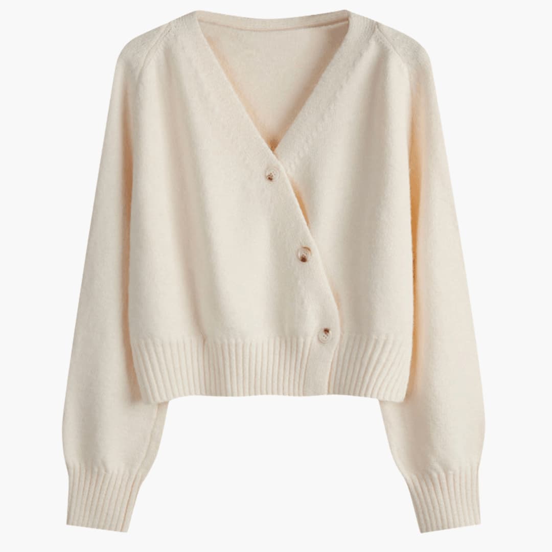 Cardigan Asymmetrical Cropped Knit