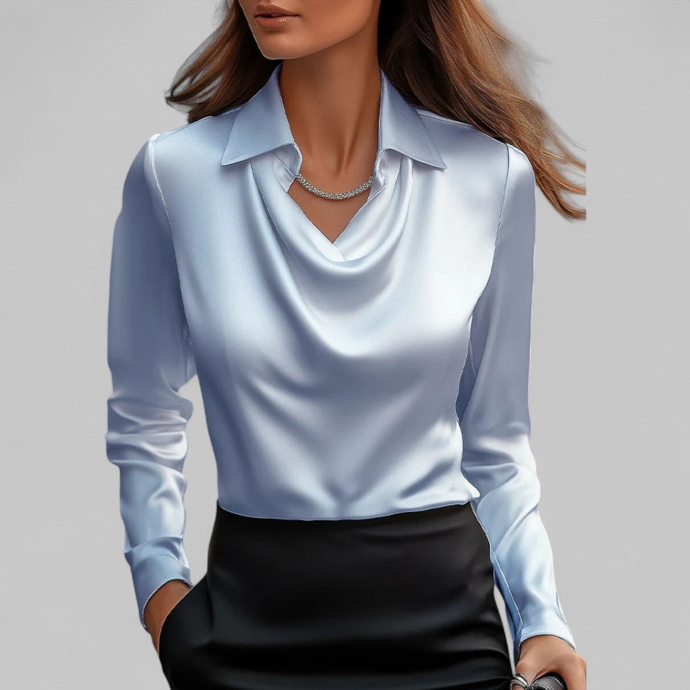 Cora | Women's Plus Size Draped Satin Blouse