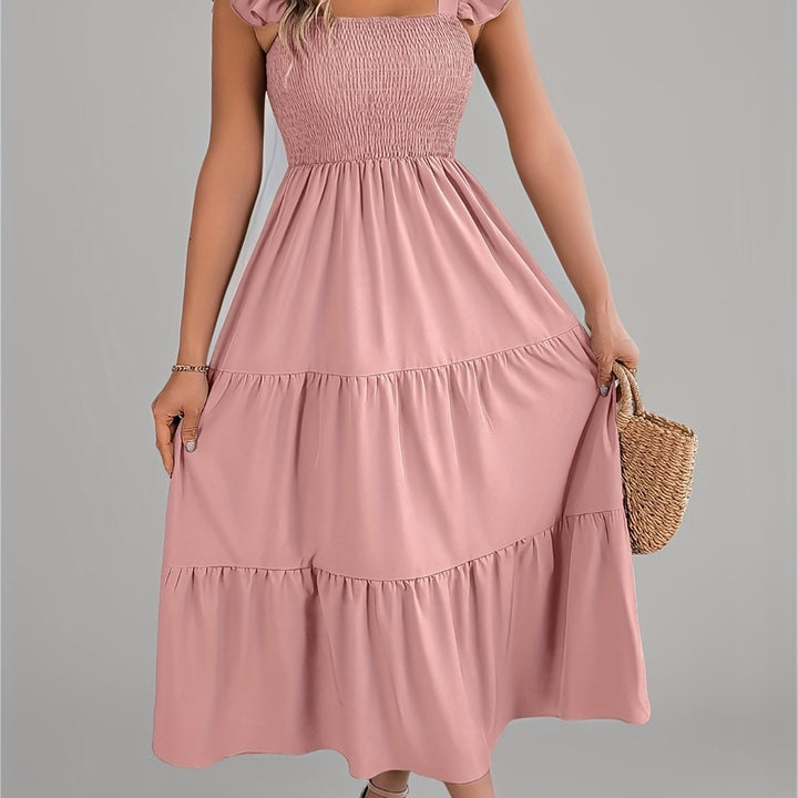 Iris | Women's Wedding Guest Tiered Midi Dress