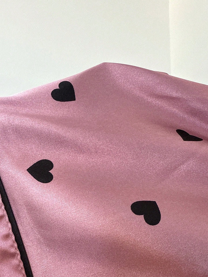 Selene | Women's Pink Satin Casual Sequin Pajama Set