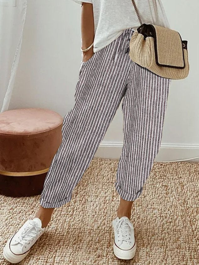 Gemma | Women's Linen Drawstring Casual Pants
