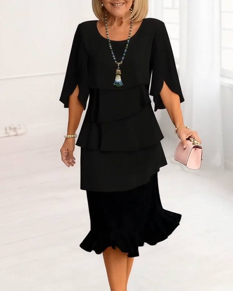 Estelle | Women's Tiered Flutter Cocktail Dress