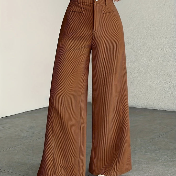 Endelyn | Women High Waist Corduroy Flowy Pants