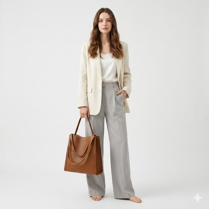 Bertrada | Women Structured Leather Tote Bag