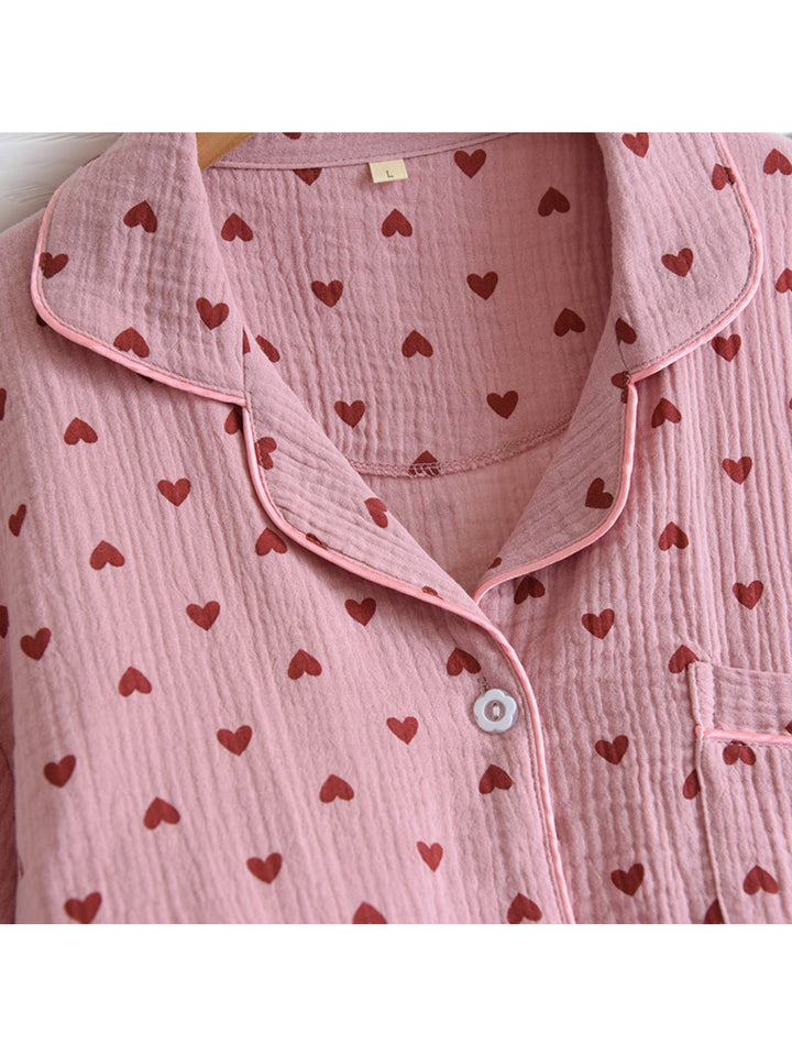 Drew | Women's Cotton Button Front Casual Pajama Set