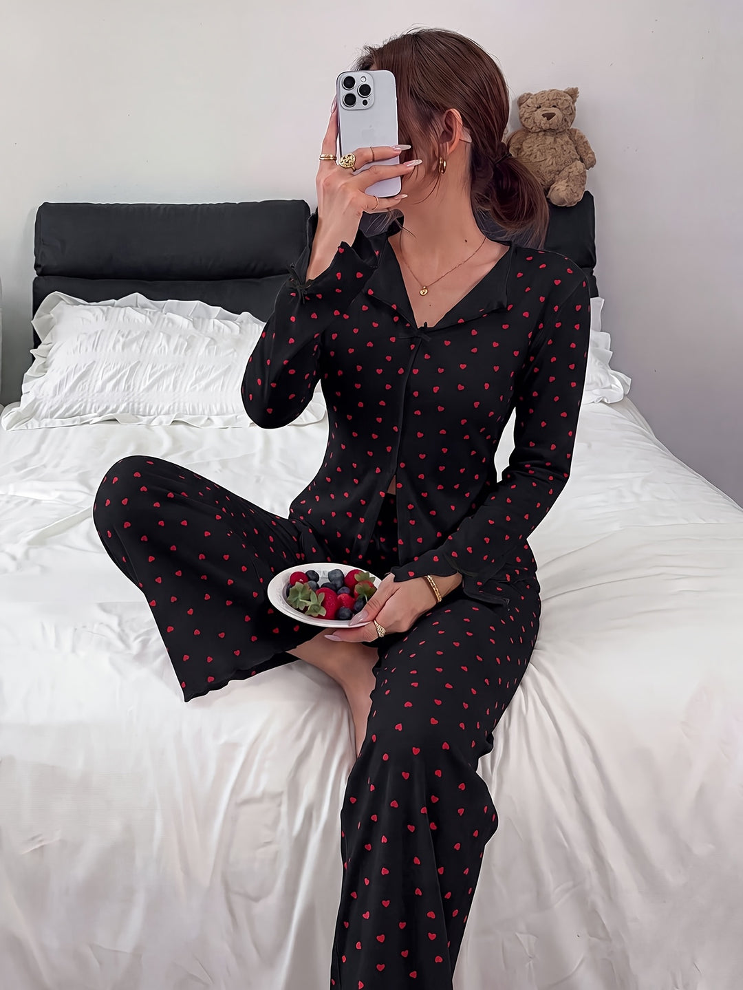 Jimena | Women's Cotton Button Front Casual Pajama Set