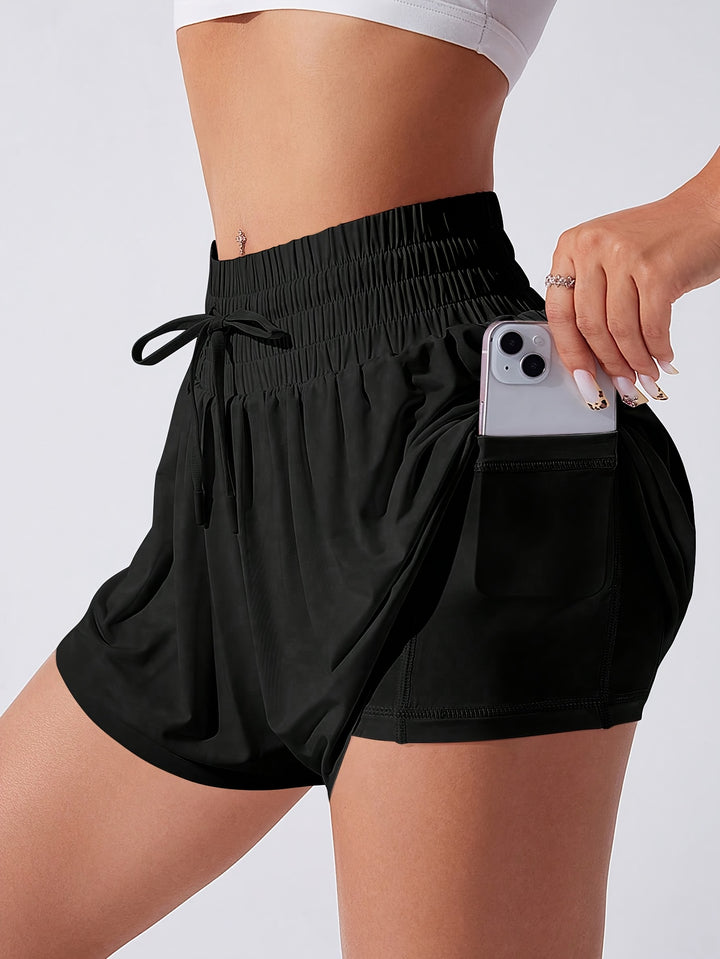 Poppy | Women's Knit Smocked Casual High Waisted Shorts