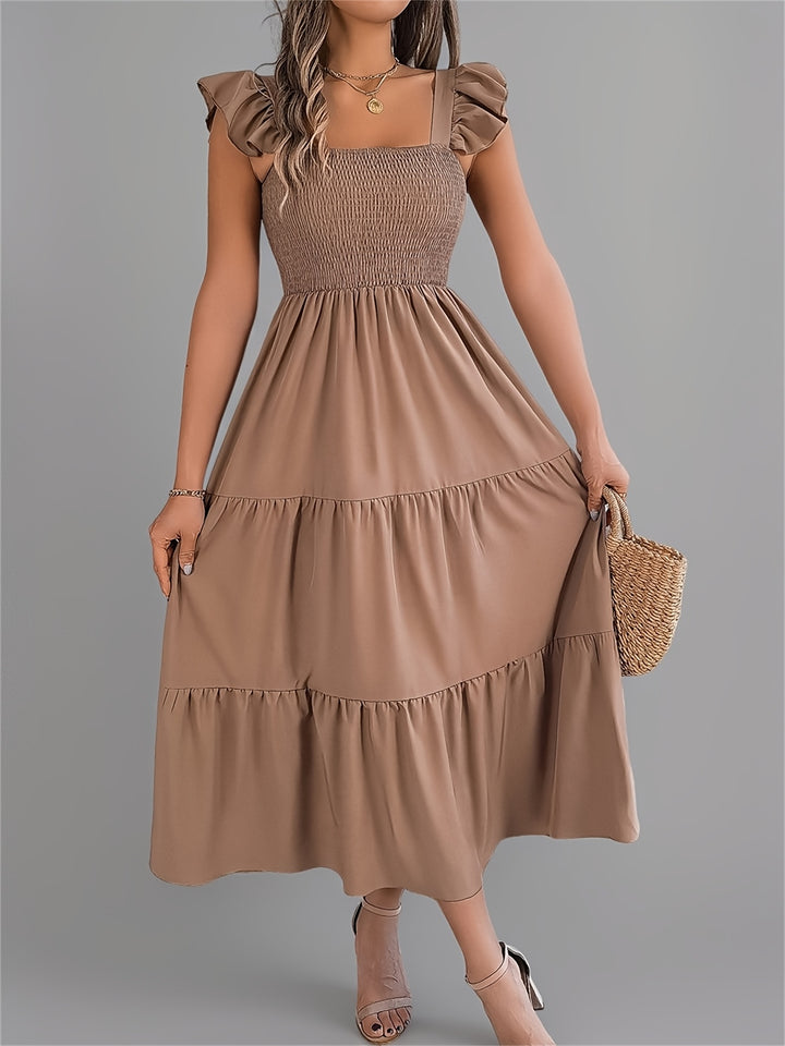 Iris | Women's Wedding Guest Tiered Midi Dress