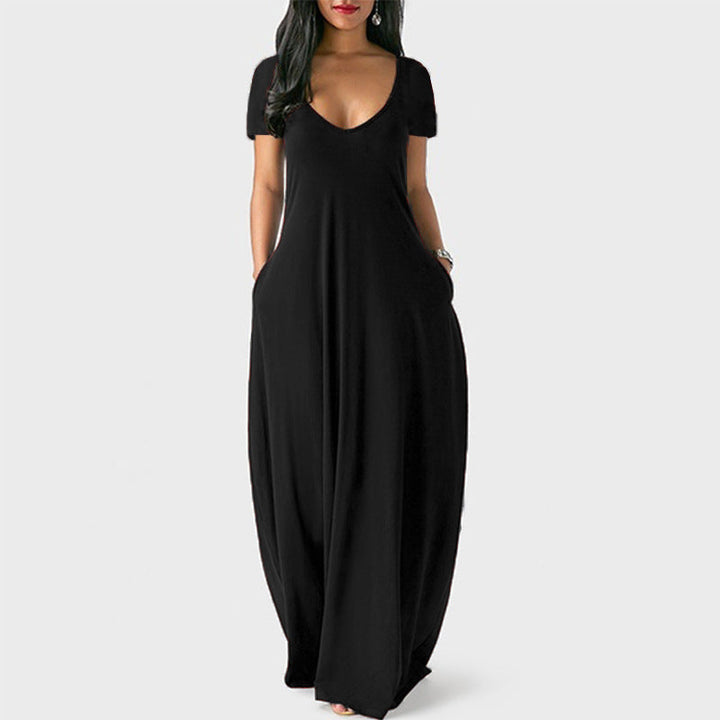 Hilda | Women V Neck Pocket Maxi Dress