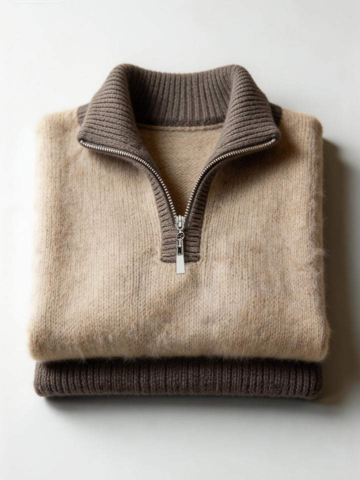 Thyra | Women Relaxed Half Zip Sweater