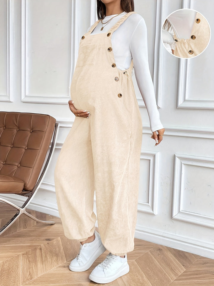 Alice | Women's Corduroy Square Neck Sleeveless Casual Overalls