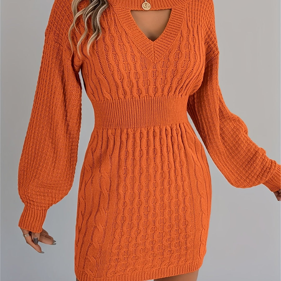 Catherine | Women's Knit Crew Neck Long Sleeve Evening Gown