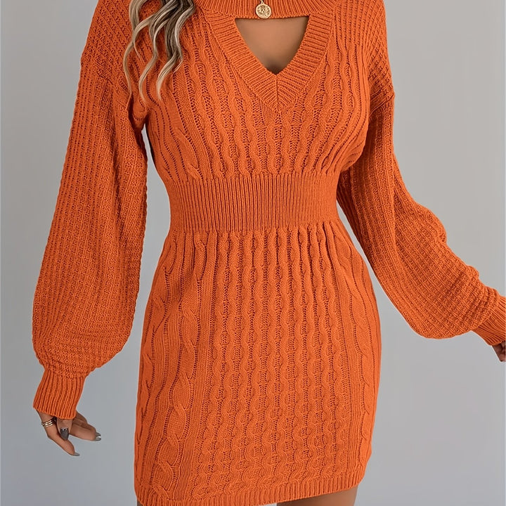 Catherine | Women's Knit Crew Neck Long Sleeve Evening Gown